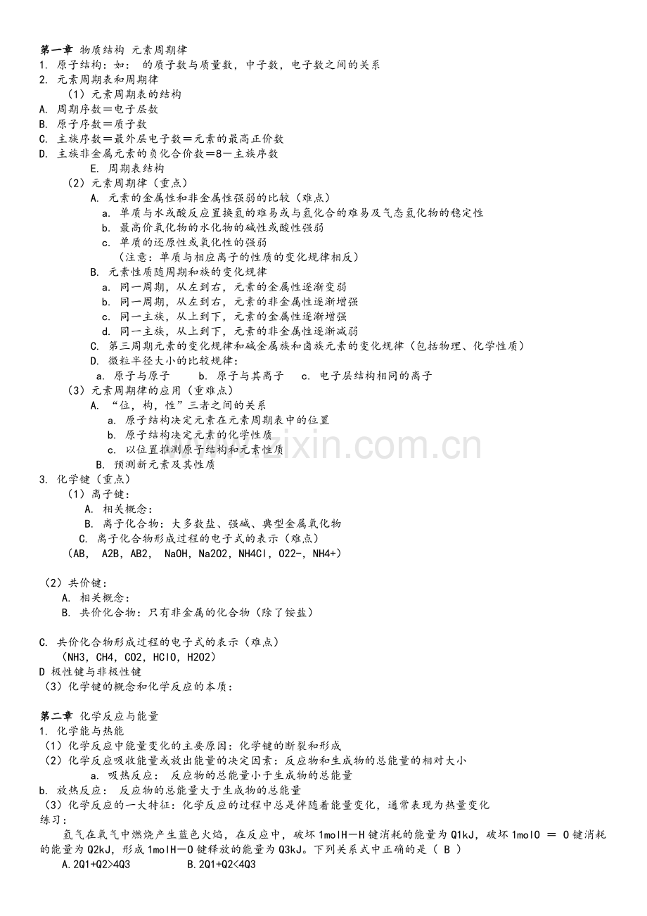 苏教版化学必修二知识点整理.doc_第1页