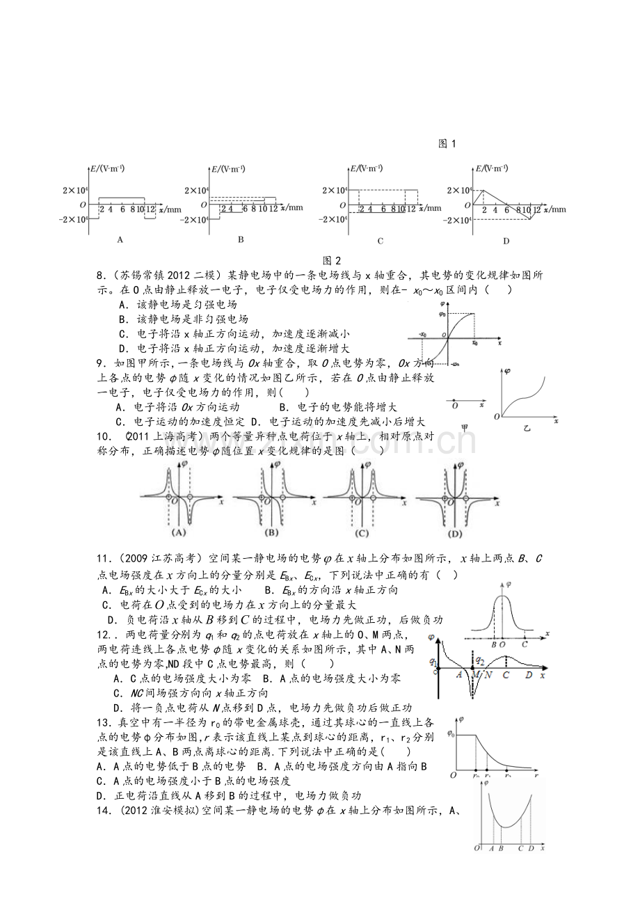 电场中的图像问题练习.doc_第2页