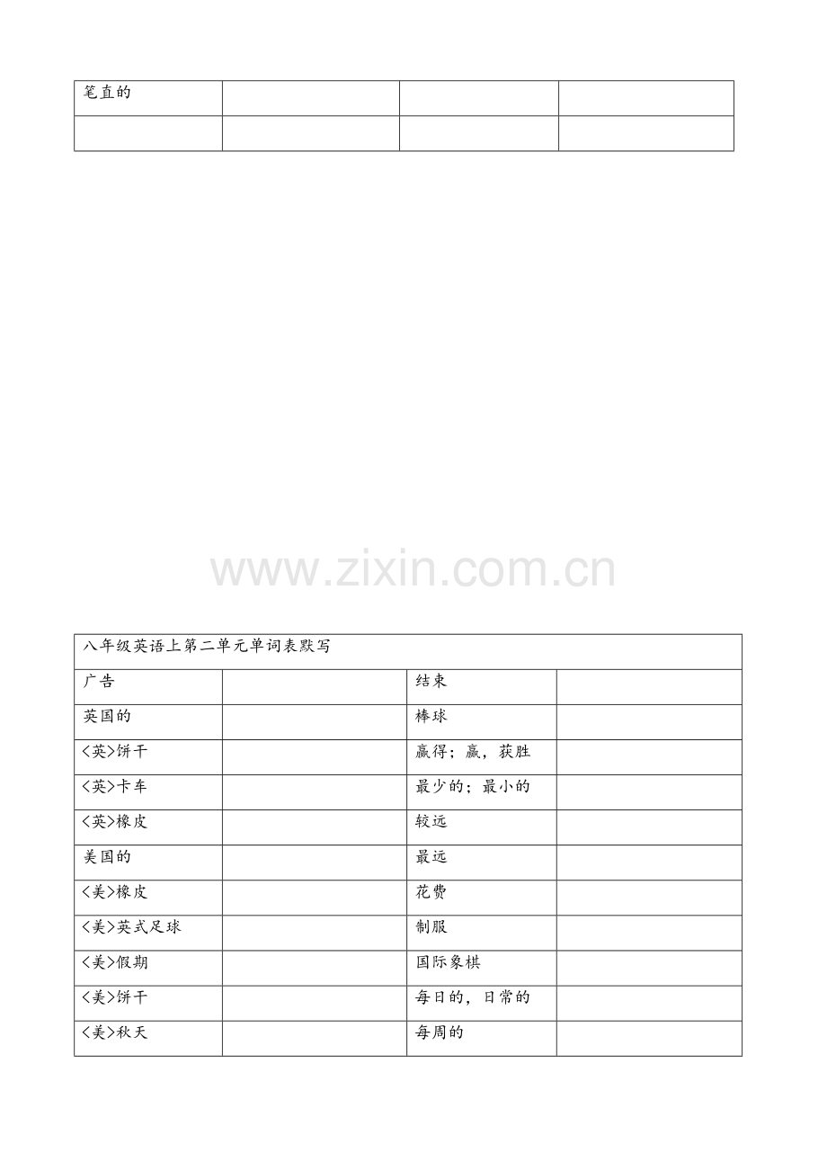 译林版八年级上册英语单词默写表.doc_第2页