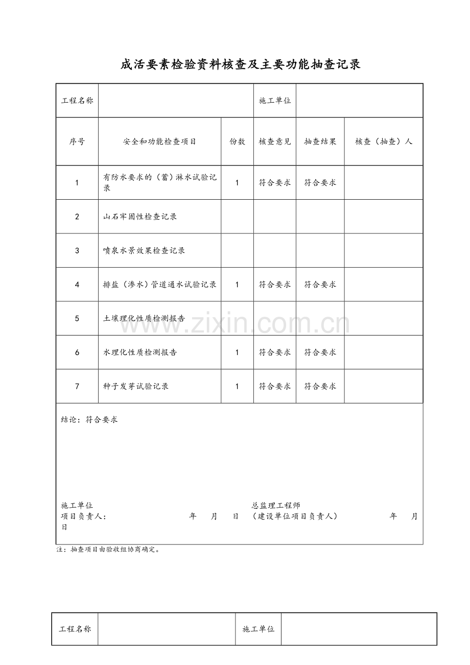 绿化工程质量竣工验收记录表格.doc_第3页