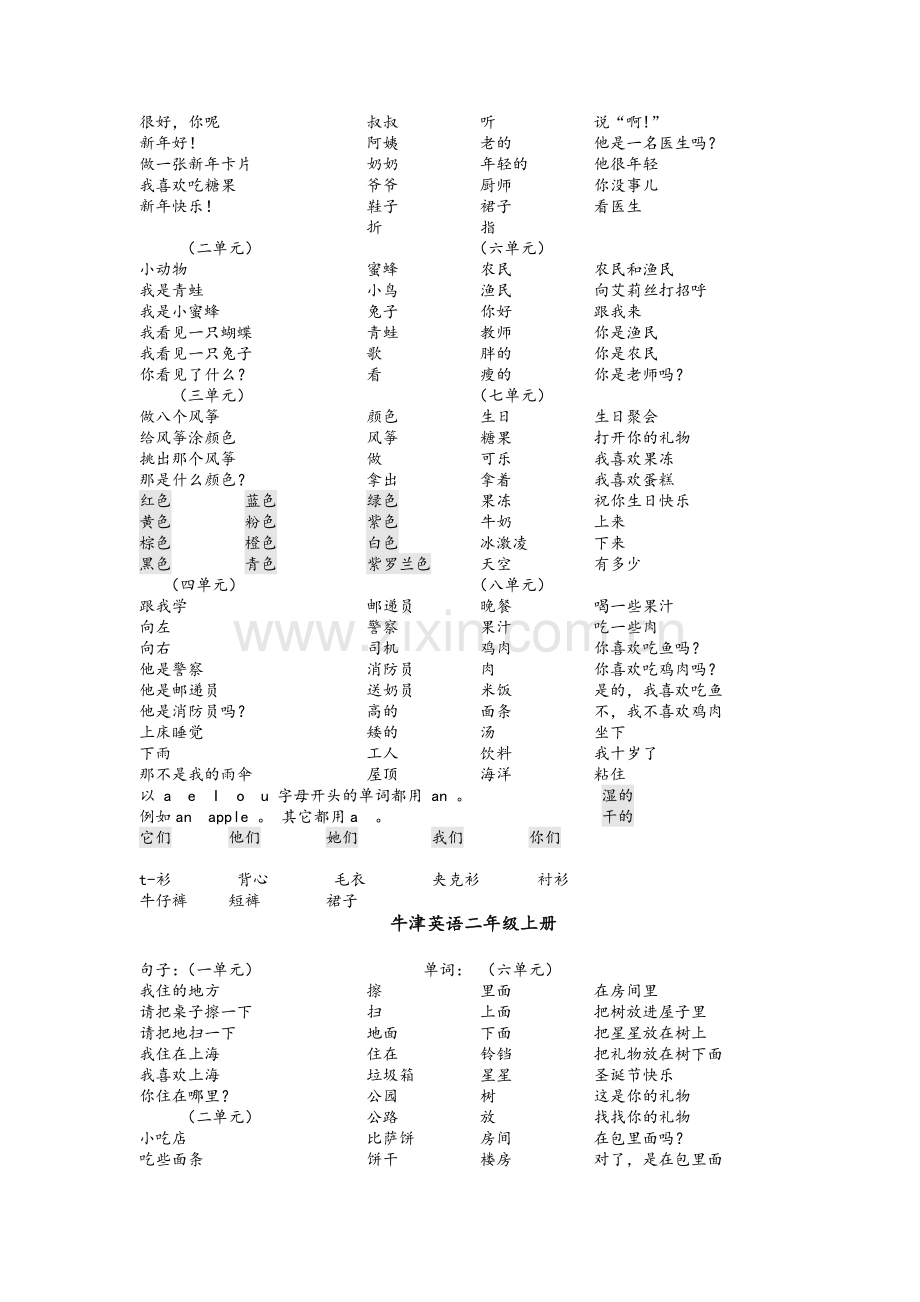 牛津英语一年级上册.doc_第2页