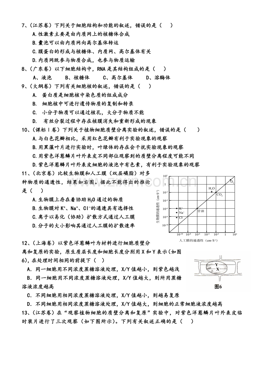 高三生物一轮复习必修一试题.doc_第2页