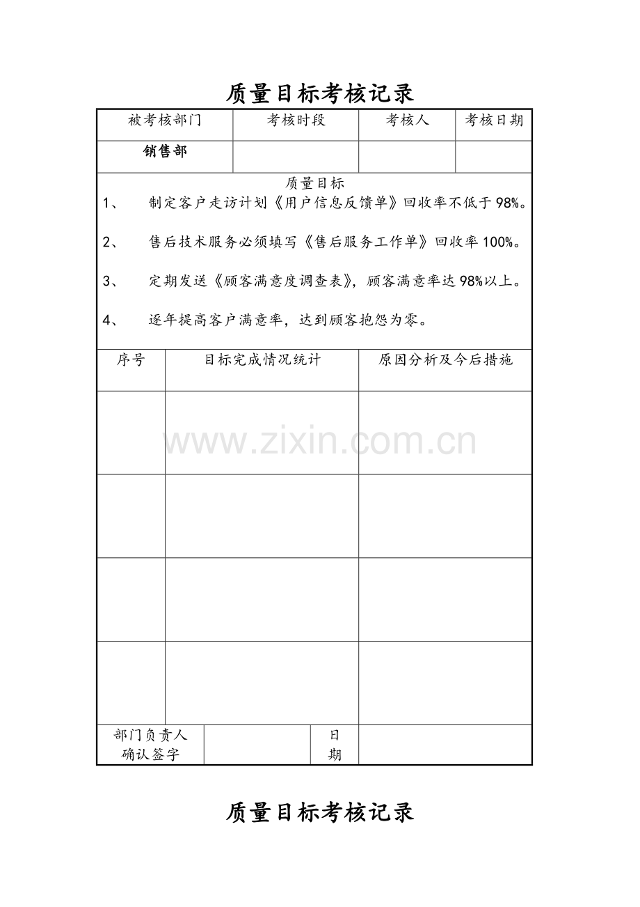 质量目标考核记录.doc_第1页