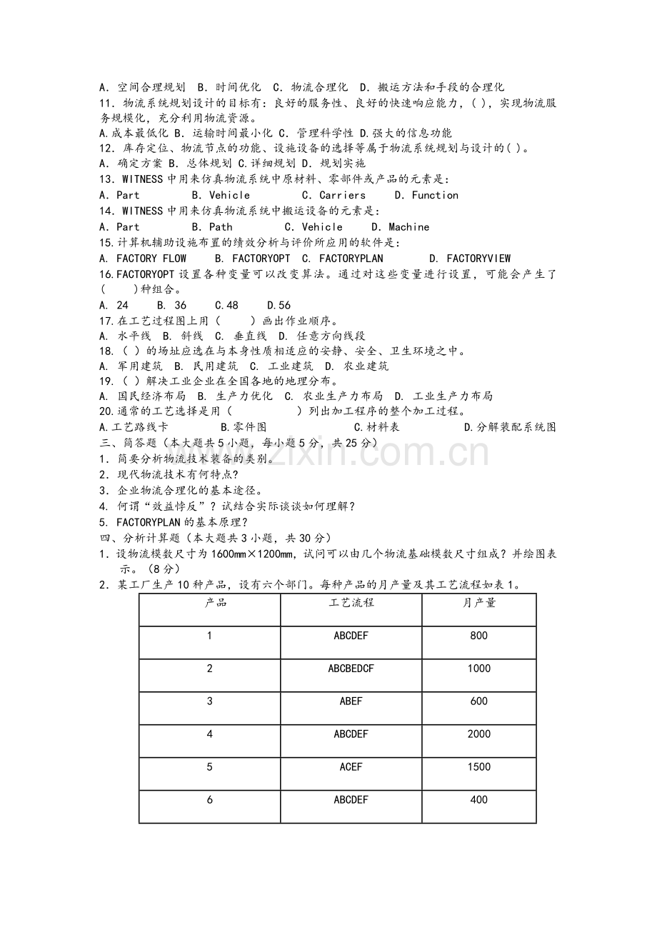 设施规划与物流系统设计试卷.doc_第2页