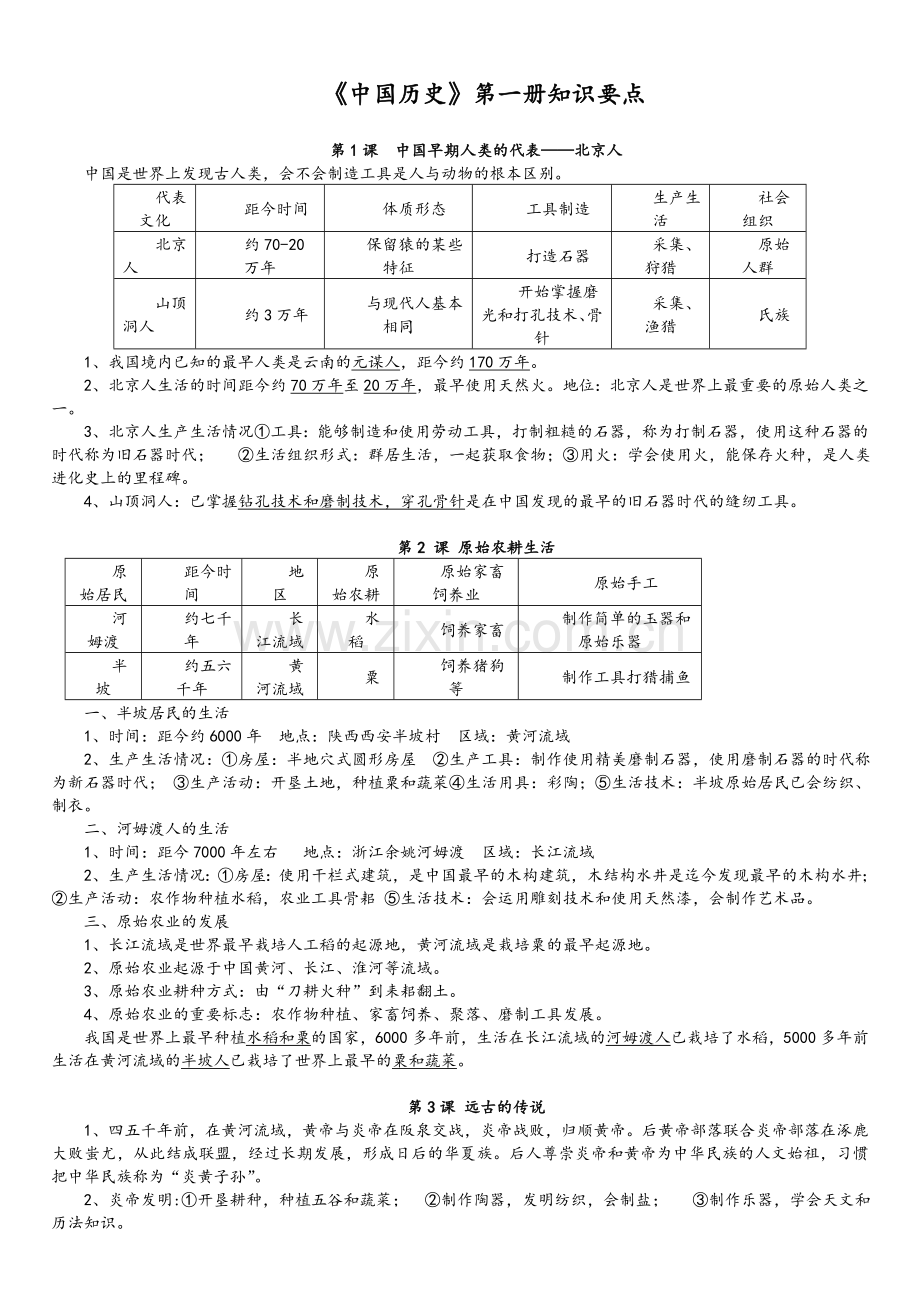 新人教版历史七年级上册知识点汇总.doc_第1页