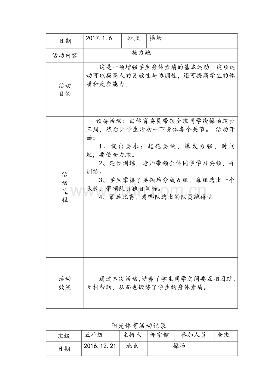 阳光体育活动记录.doc_第2页