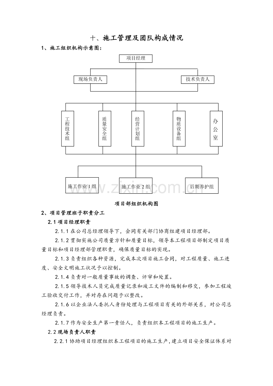 施工管理及团队构成情况.doc_第1页