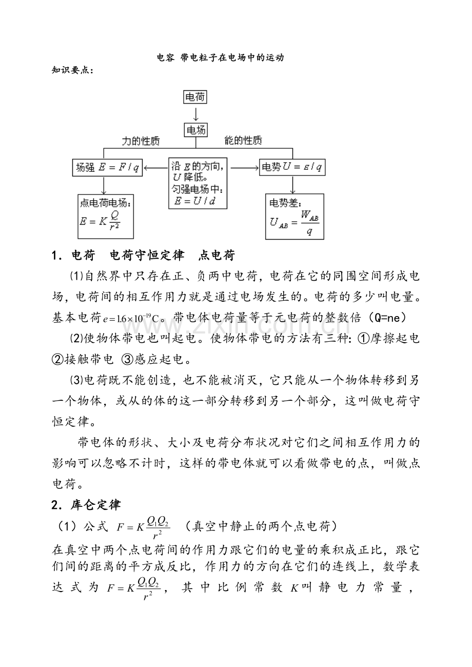 高二物理选修3-1知识点总结.doc_第1页