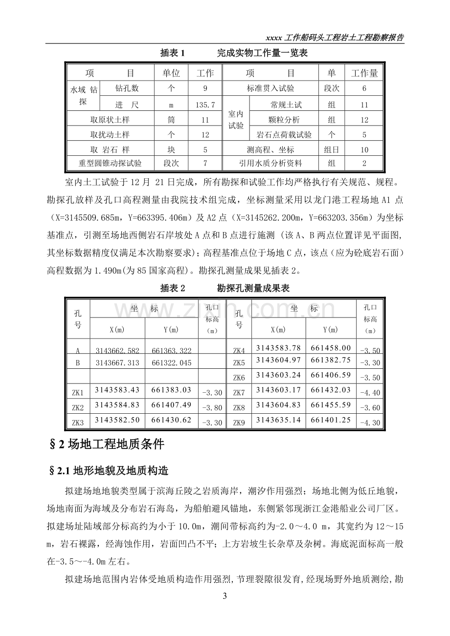 工作船码头工程地质勘察报告.docx_第3页