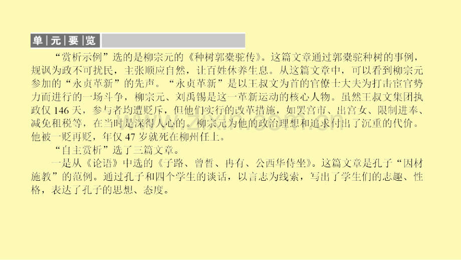 高中语文第6单元文无定格贵在鲜活1种树郭橐驼传课件新人教版选修中国古代诗歌散文欣赏.ppt_第3页