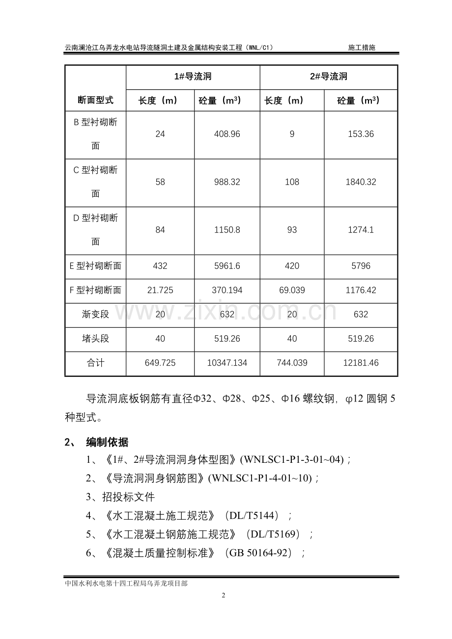 导流洞底板砼衬砌施工技术措施正文.doc_第2页