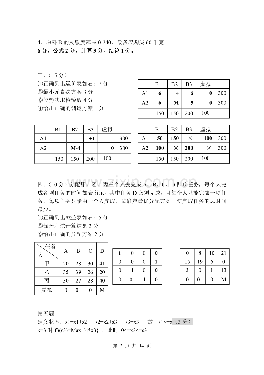 交大运筹学2套往年试卷及答案包含各题型期末考试绝对有用.doc_第2页