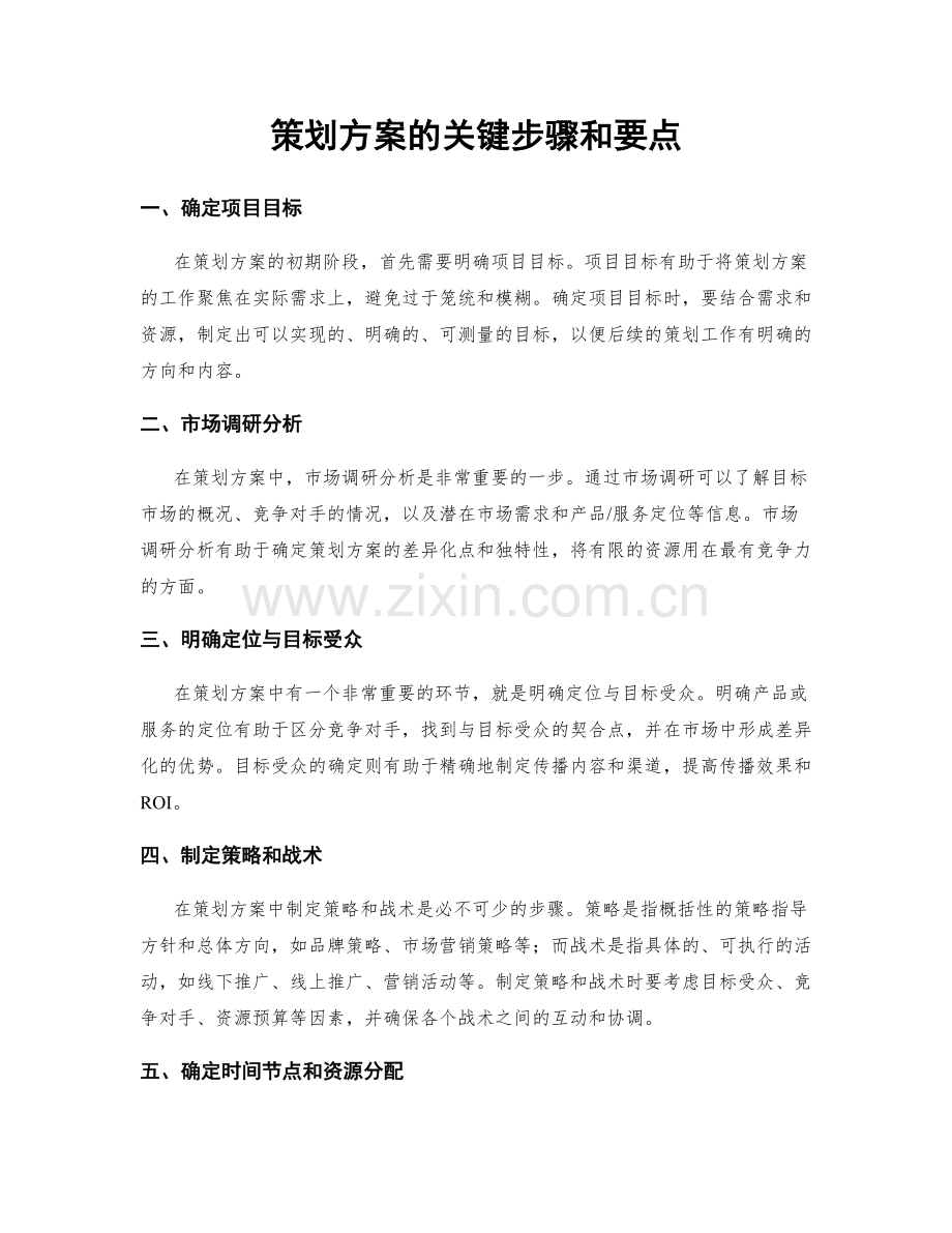 策划方案的关键步骤和要点.docx_第1页