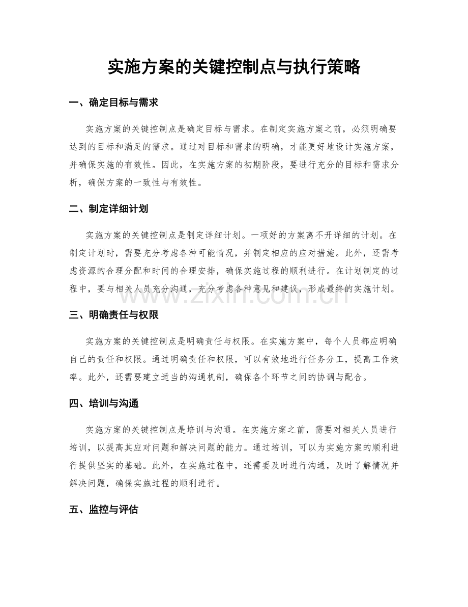 实施方案的关键控制点与执行策略.docx_第1页