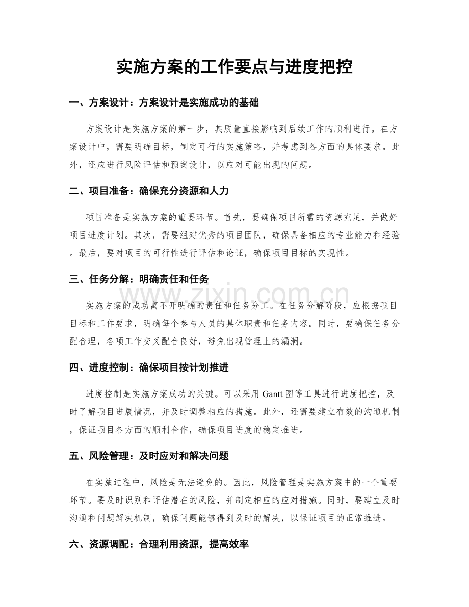 实施方案的工作要点与进度把控.docx_第1页