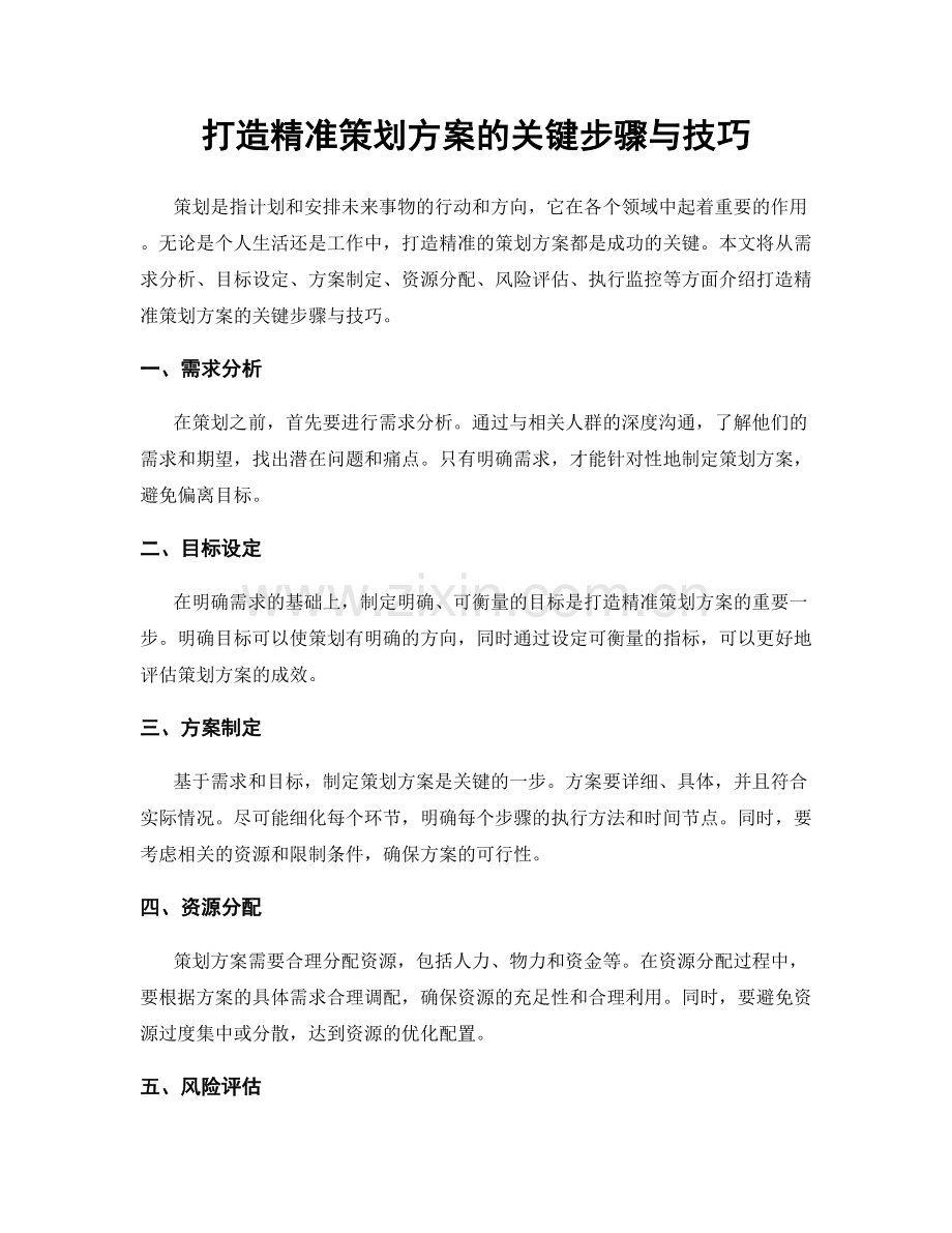 打造精准策划方案的关键步骤与技巧.docx_第1页