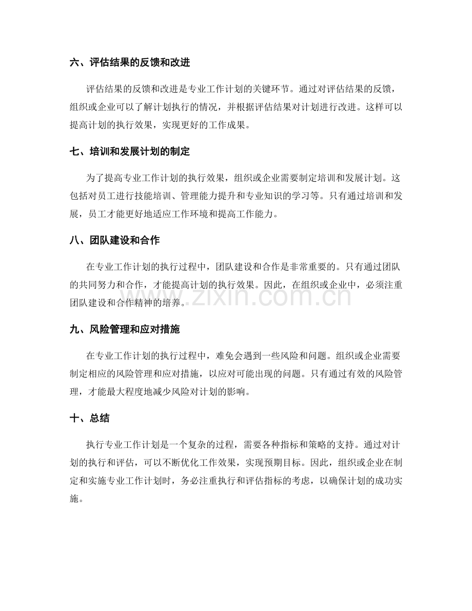 专业工作计划的执行与评估指标.docx_第2页