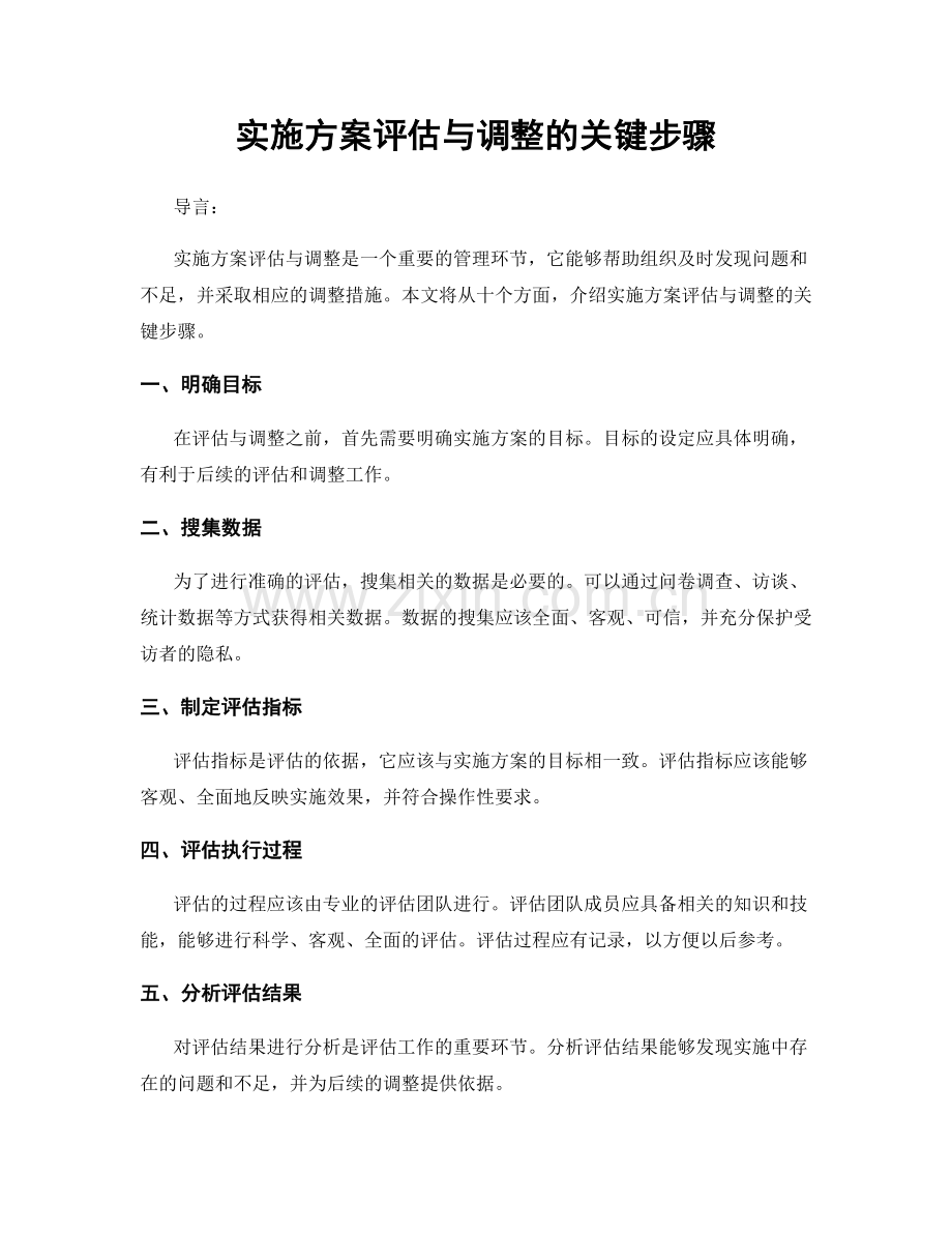 实施方案评估与调整的关键步骤.docx_第1页