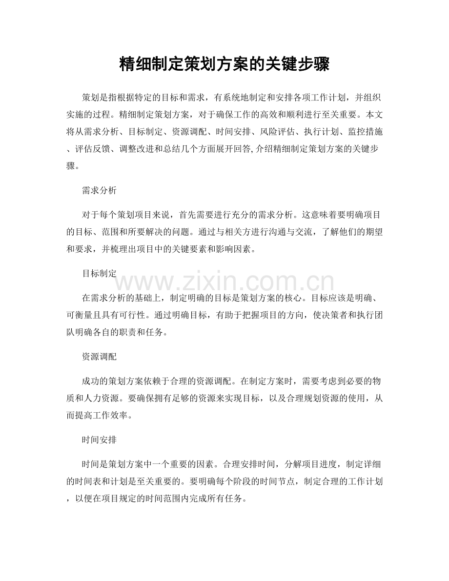 精细制定策划方案的关键步骤.docx_第1页