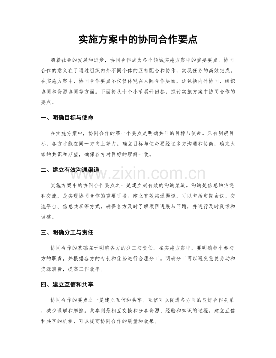 实施方案中的协同合作要点.docx_第1页