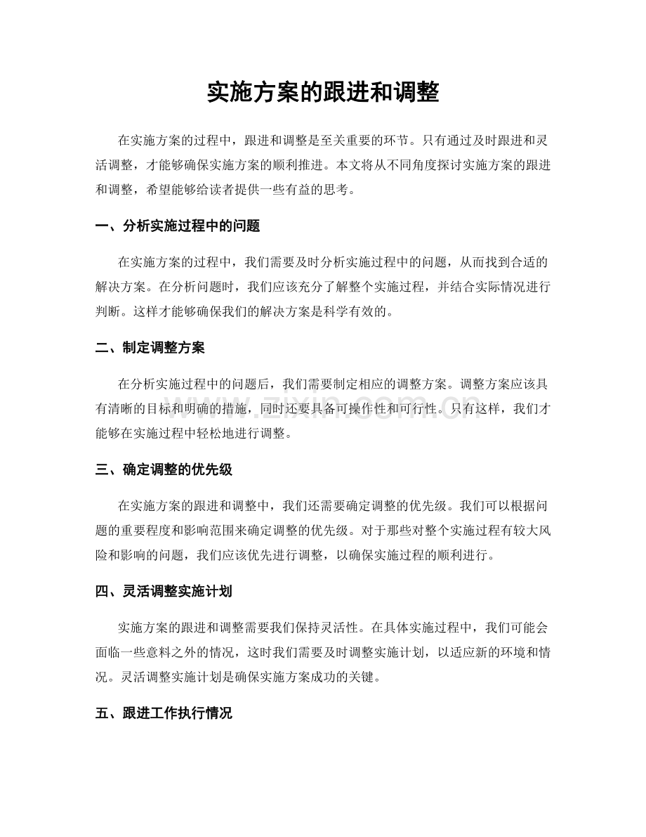 实施方案的跟进和调整.docx_第1页