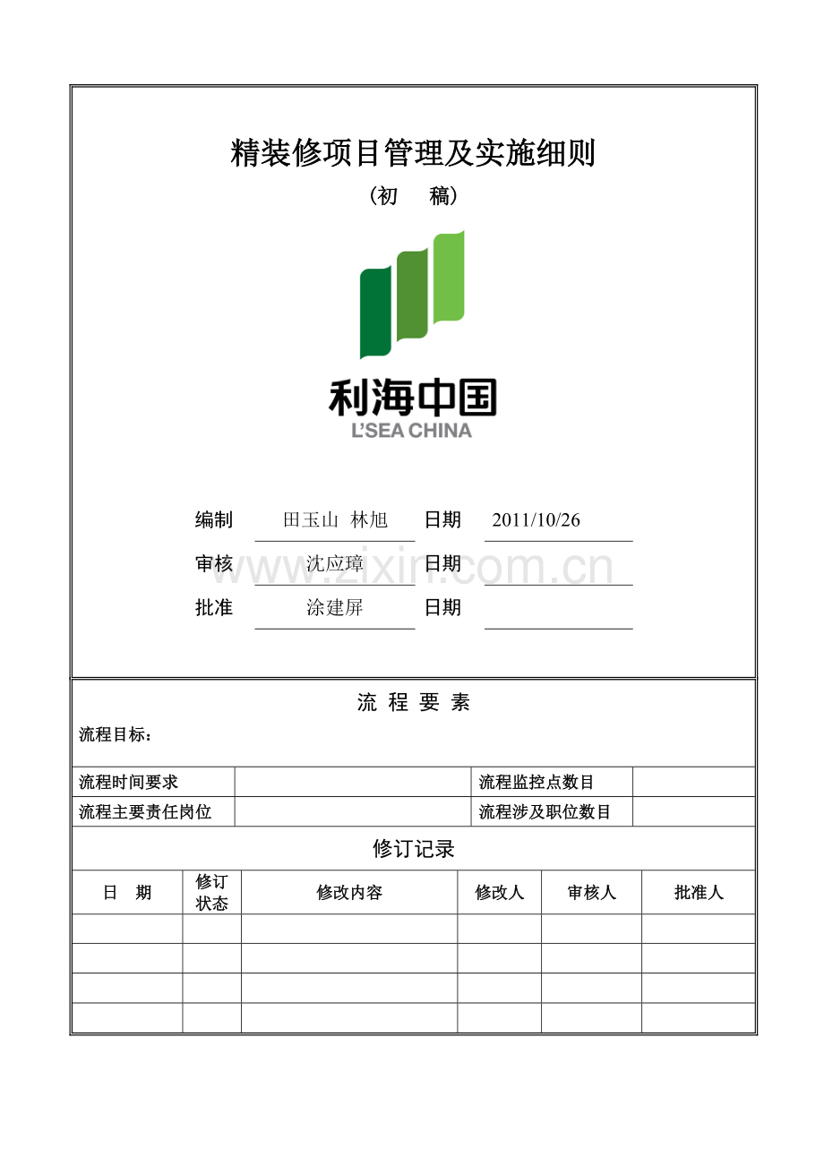 精装房项目管理流程及实施细则20111026.doc_第1页