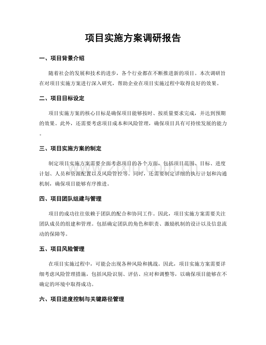 项目实施方案调研报告.docx_第1页