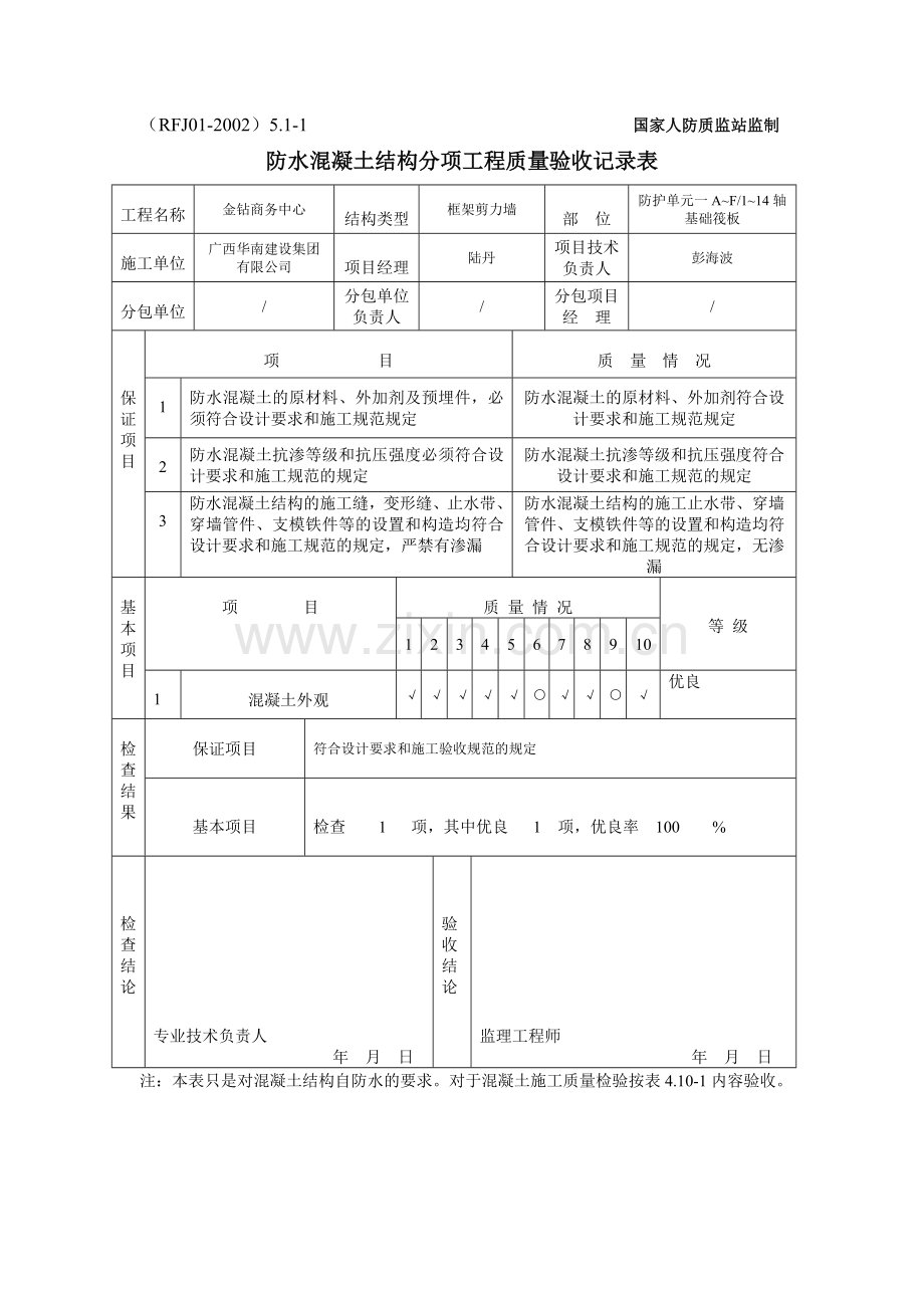 防水工程分部质量记录表.doc_第2页