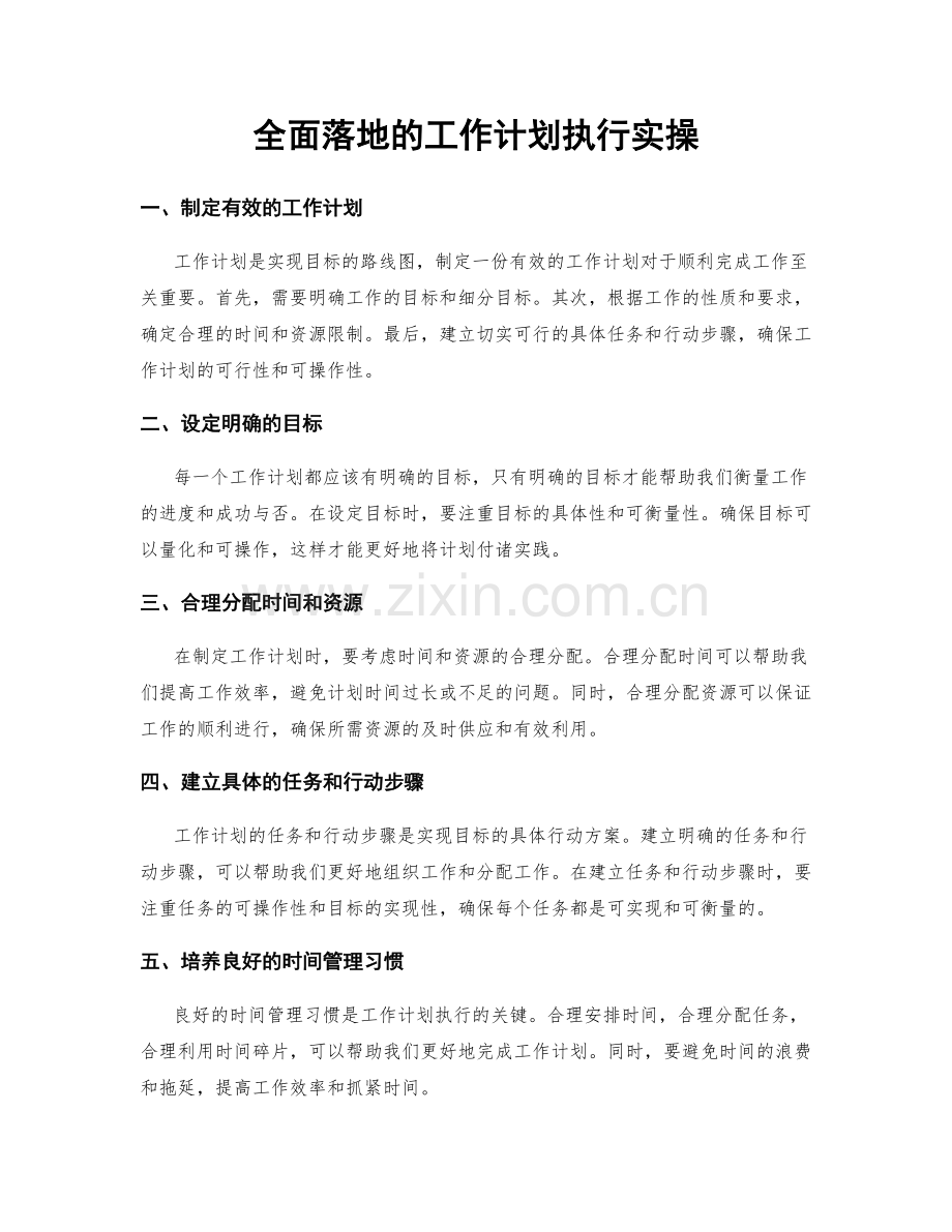 全面落地的工作计划执行实操.docx_第1页