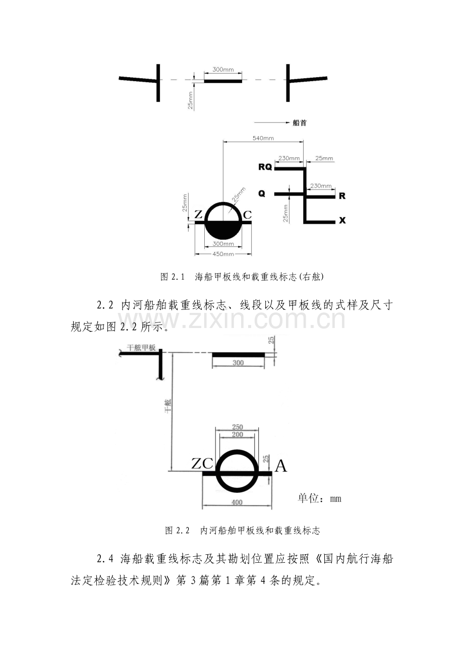 船舶载重线标志和水尺勘划及船体颜色标识检验指南.docx_第2页