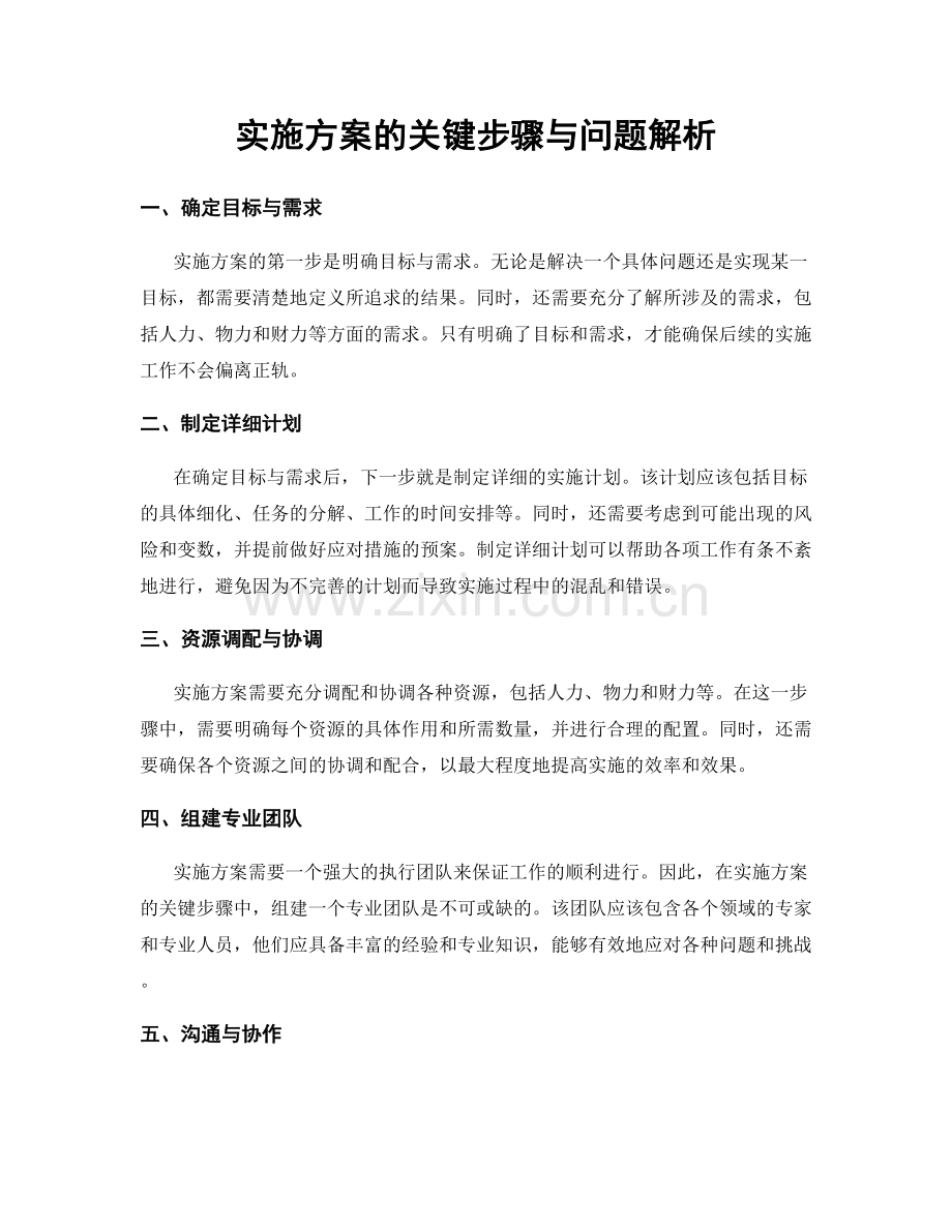 实施方案的关键步骤与问题解析.docx_第1页