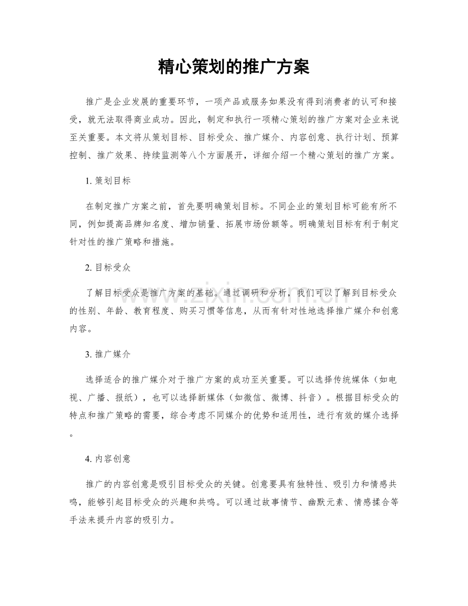 精心策划的推广方案.docx_第1页