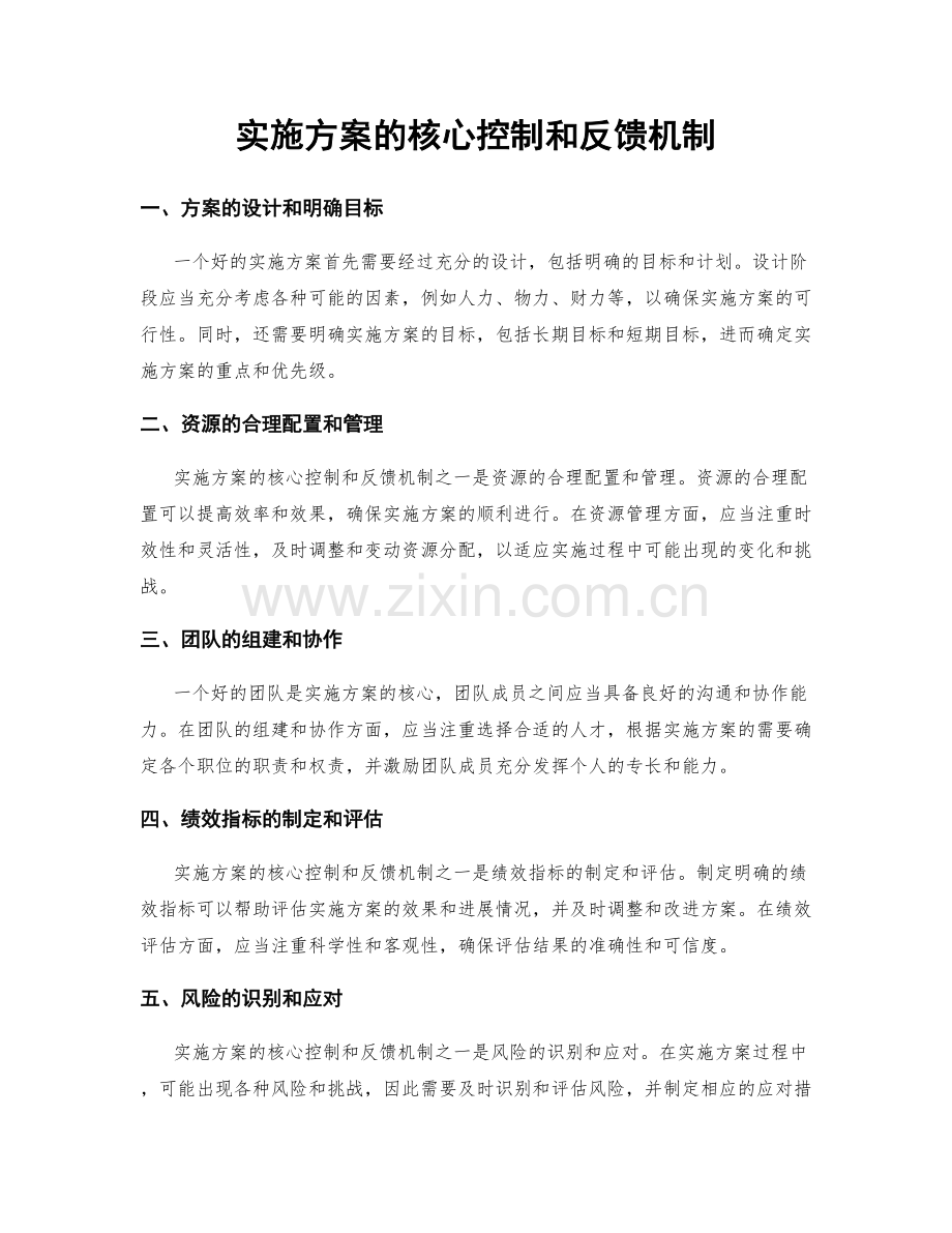 实施方案的核心控制和反馈机制.docx_第1页