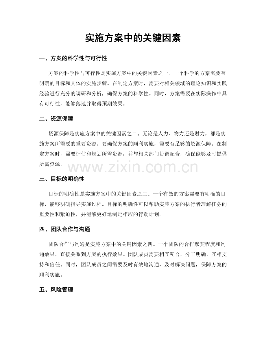 实施方案中的关键因素.docx_第1页