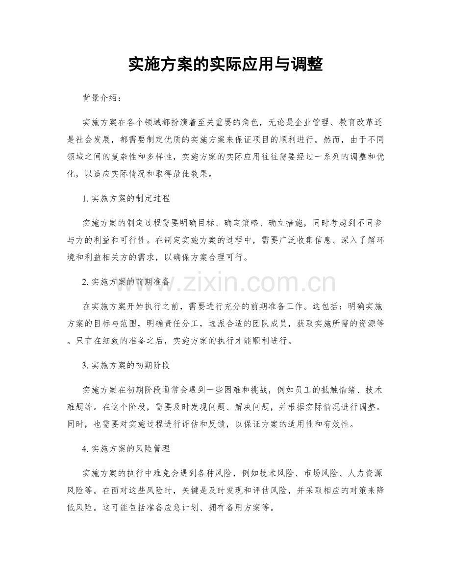 实施方案的实际应用与调整.docx_第1页