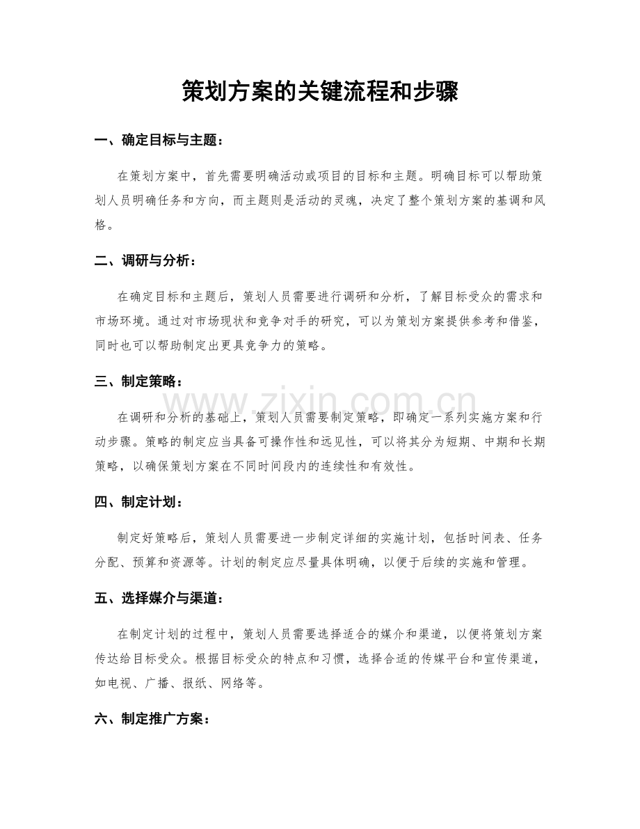 策划方案的关键流程和步骤.docx_第1页