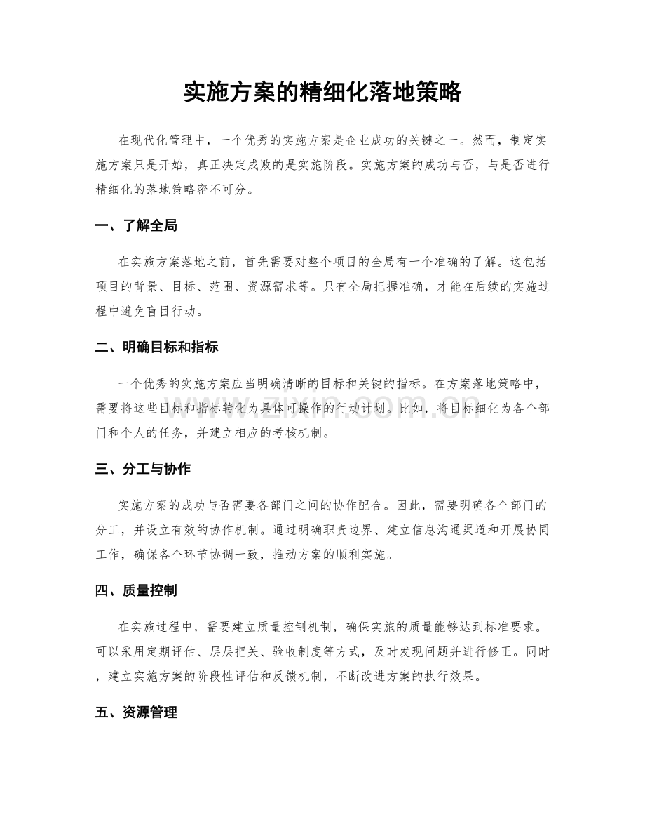 实施方案的精细化落地策略.docx_第1页