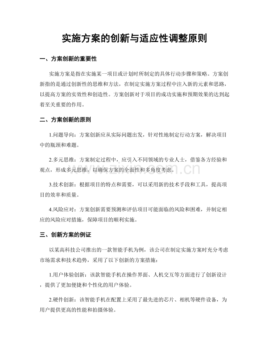 实施方案的创新与适应性调整原则.docx_第1页