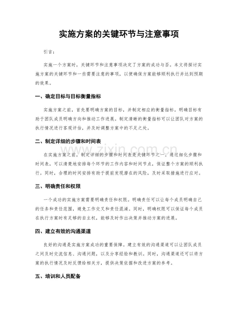 实施方案的关键环节与注意事项.docx_第1页