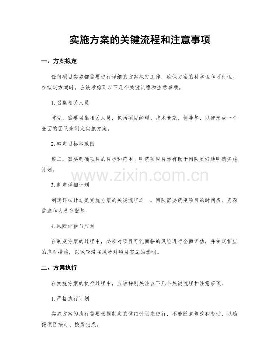 实施方案的关键流程和注意事项.docx_第1页