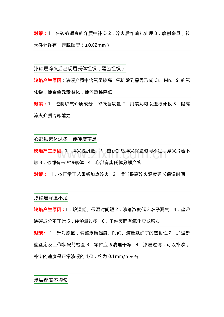 渗碳工艺常见问题及经验总结.docx_第2页