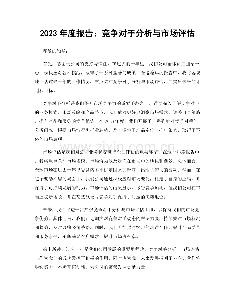 2023年度报告：竞争对手分析与市场评估.docx_第1页