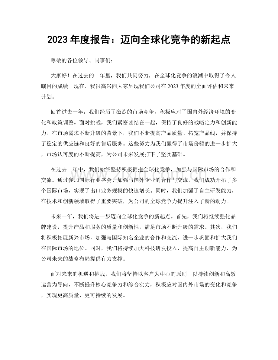 2023年度报告：迈向全球化竞争的新起点.docx_第1页