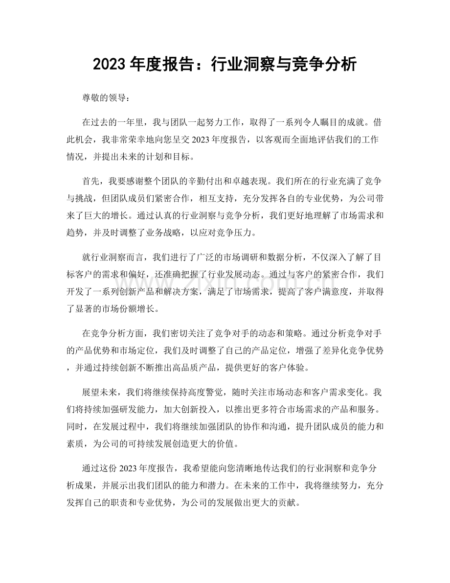 2023年度报告：行业洞察与竞争分析.docx_第1页