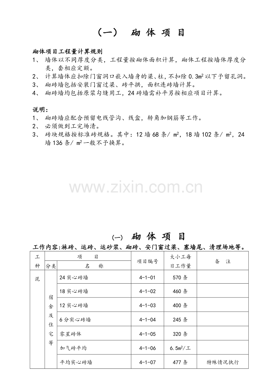 建筑工程施工工人劳动定额.doc_第1页