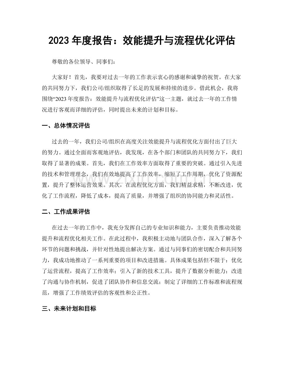 2023年度报告：效能提升与流程优化评估.docx_第1页