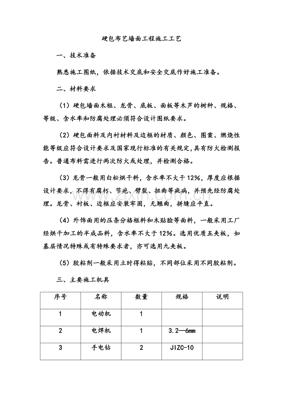 布艺硬包墙面施工工艺.doc_第1页