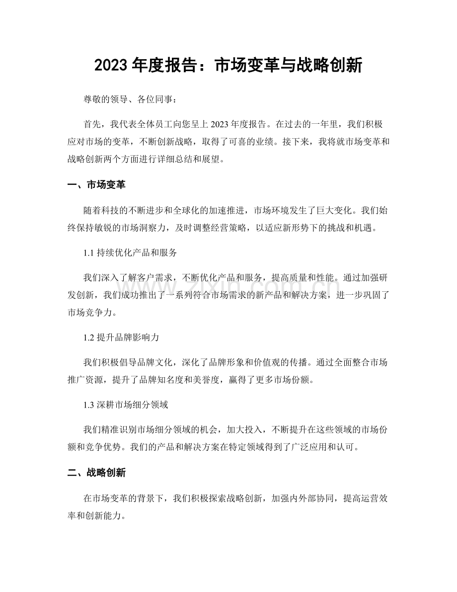 2023年度报告：市场变革与战略创新.docx_第1页