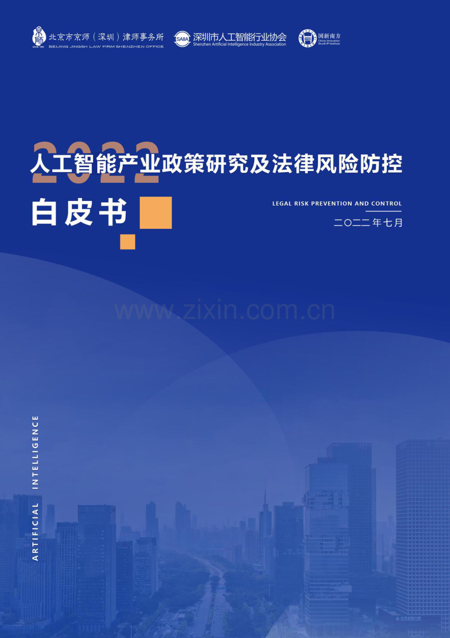 2022人工智能产业政策研究及法律风险防控白皮书.pdf_第1页