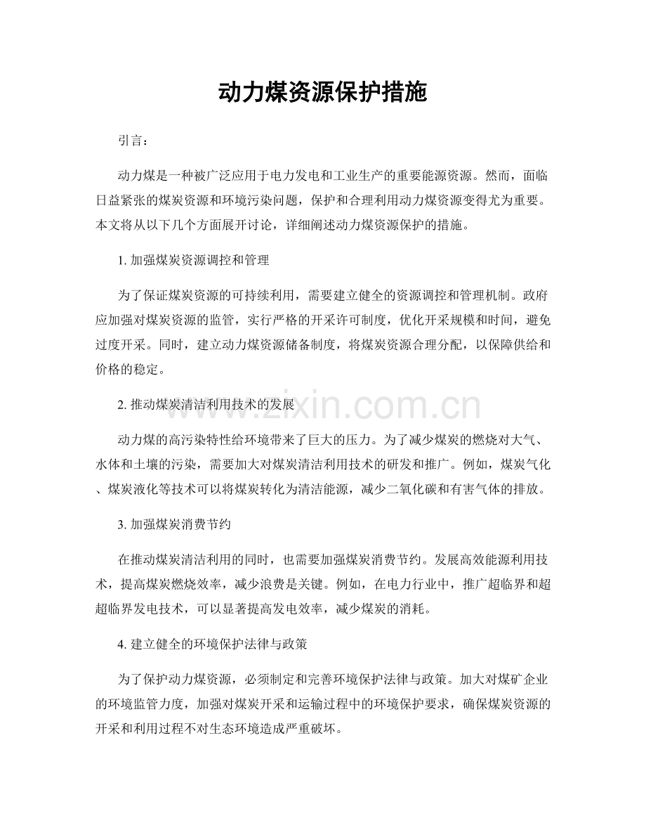 动力煤资源保护措施.docx_第1页